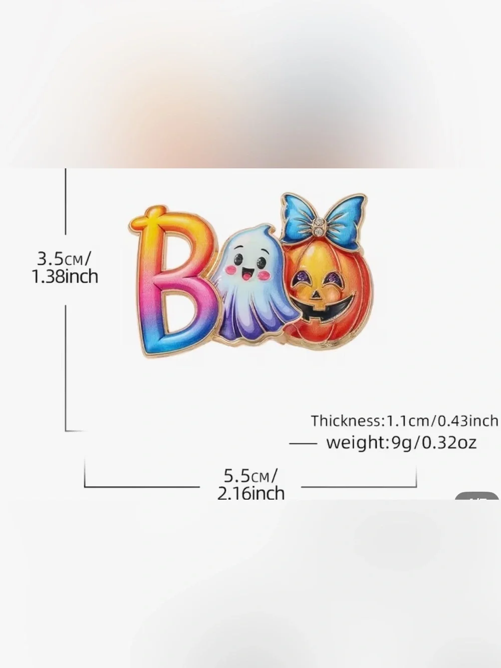 Halloween 'Boo' Pin - Multicolor Ghost & Pumpkin- NEW